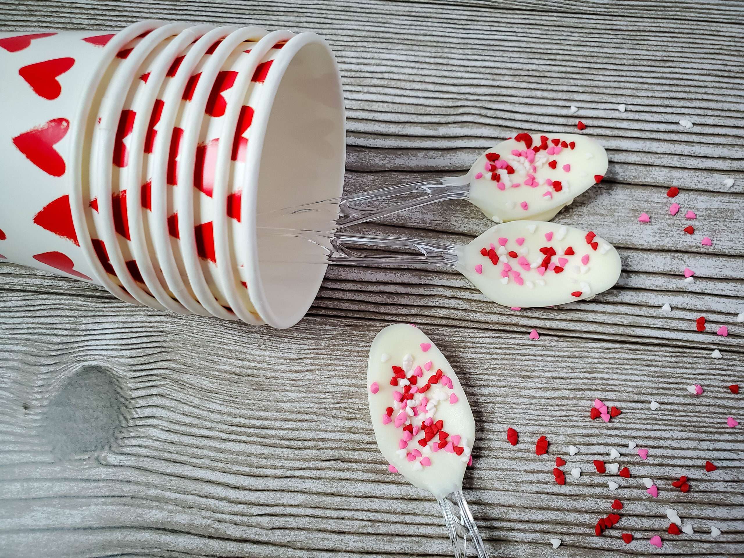 Valentine's Day White Chocolate Spoons