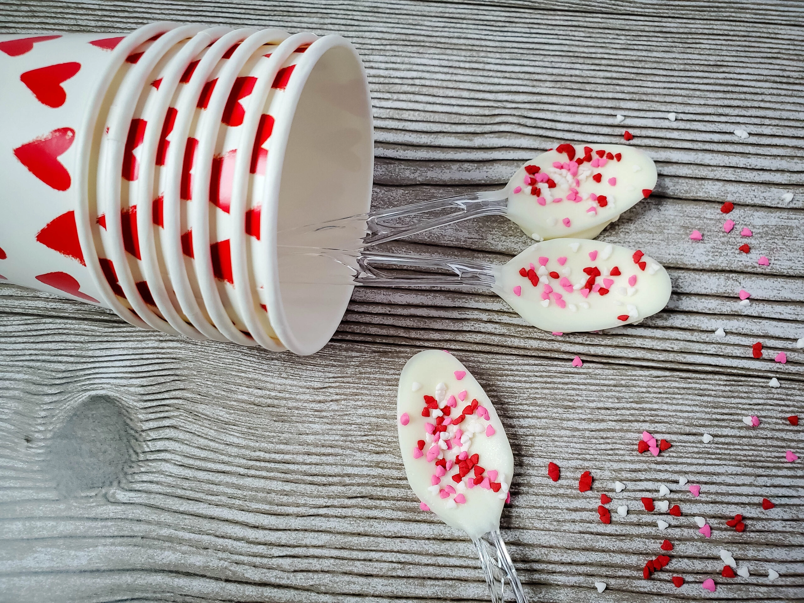 Valentine's Day White Chocolate Spoons